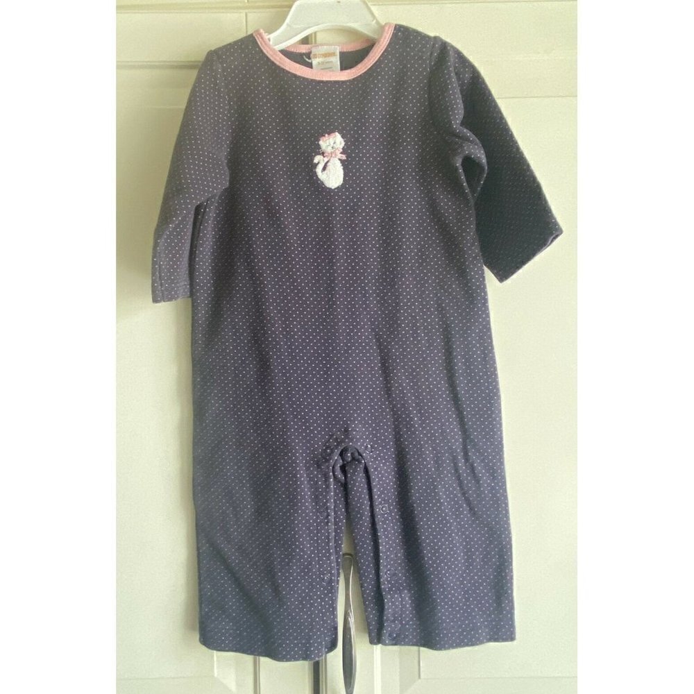 Gymboree Baby Girl‎ Blue Polka Dot Romper Sz 9-12 Month